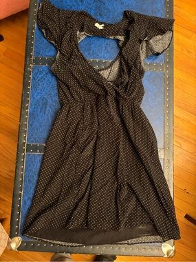 BCBGeneration Black Polka Dot Midi Dress